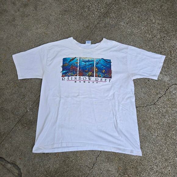 Vtg 90s CRAZY SHIRTS Rainbow Reef Underwater Scene Hawaii Tee Shirt XL USA Made - Picture 1 of 7